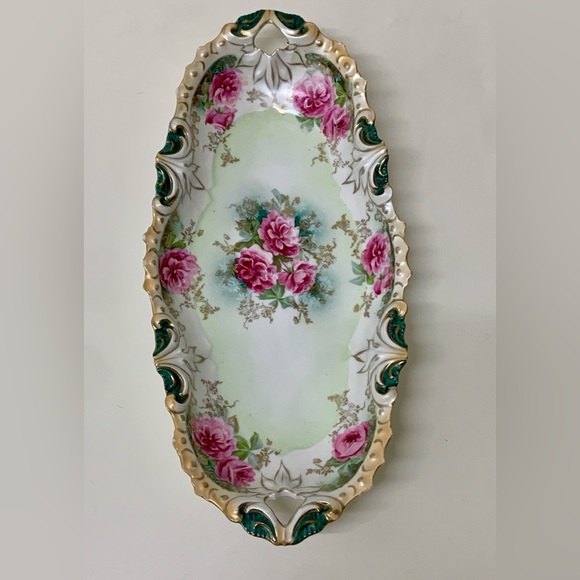 19th Century Antique German R S Prussia Oblong Ornate Relish Tray Plate - Picture 10 of 16